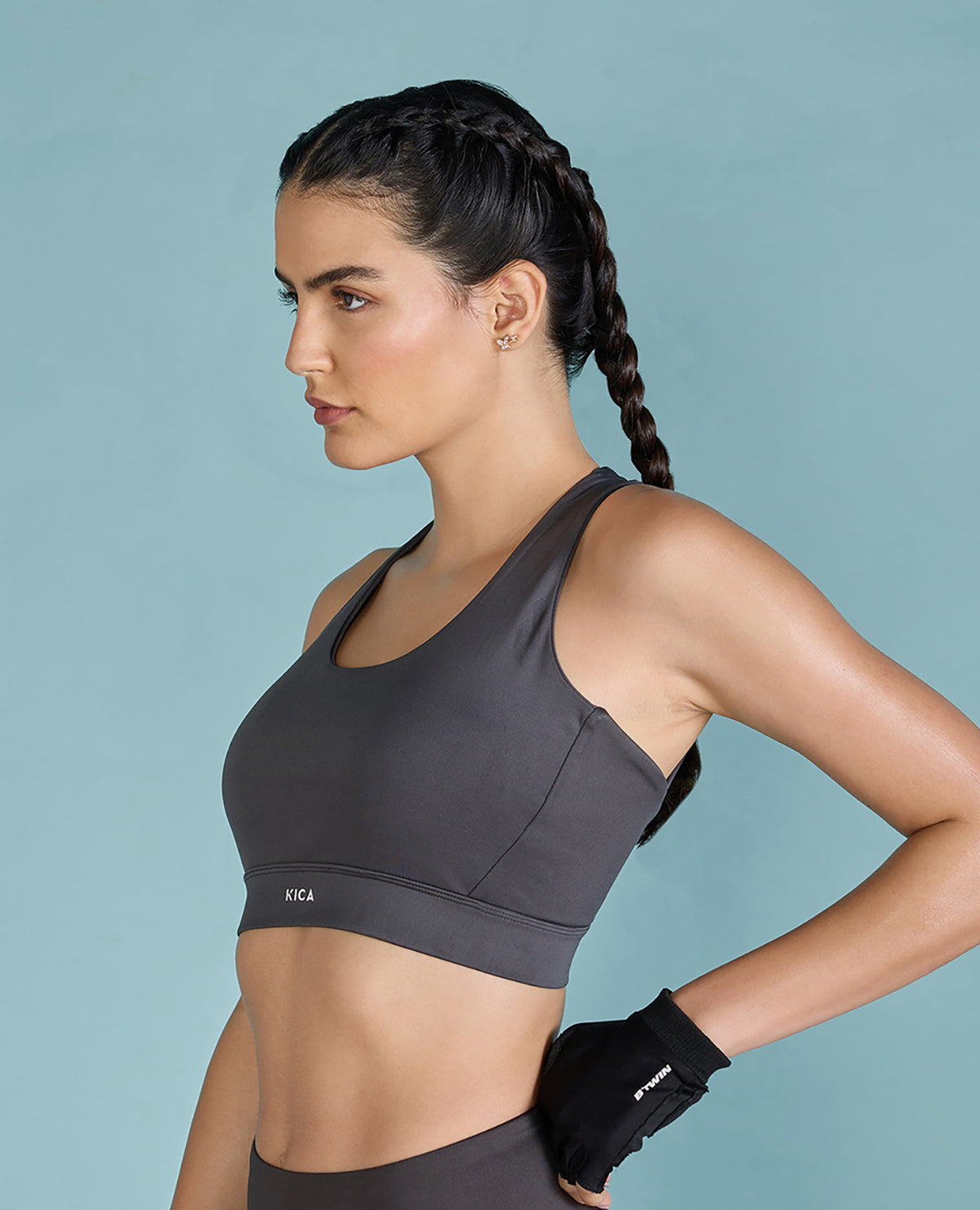 Kica Mid Impact Strappy Sports Bra in Second SKN Fabric With Strappy  Details For Gymming And Training