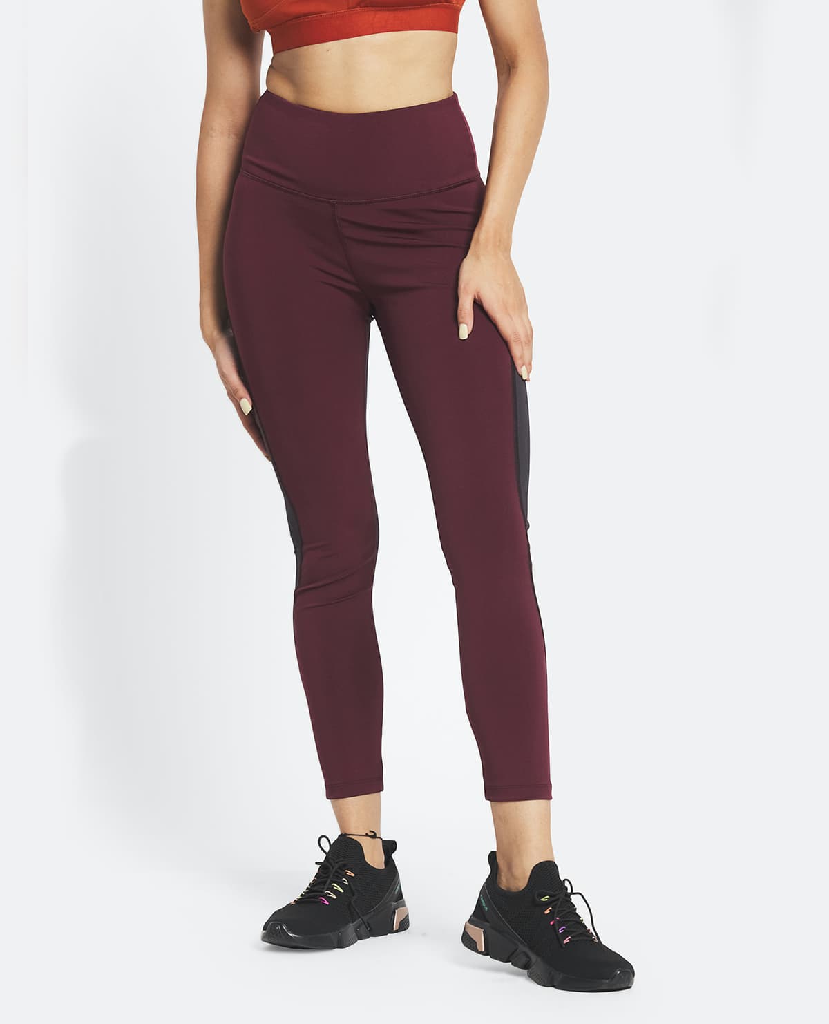 High Waisted Dual Coloured Leggings in Second SKN Fabric – Kica Active